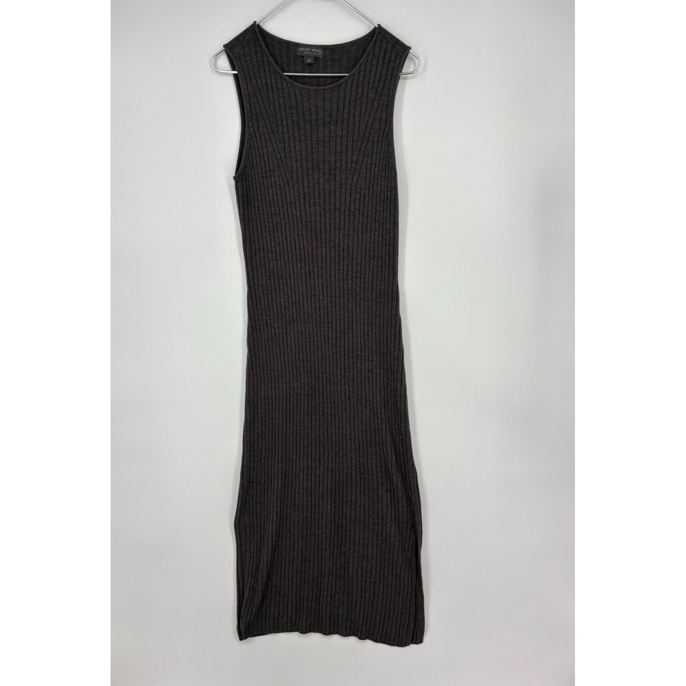 Barefoot Dreams Dress L Gray CozyChic Ultra Lite Sleeveless Maxi Stretch Ribbed